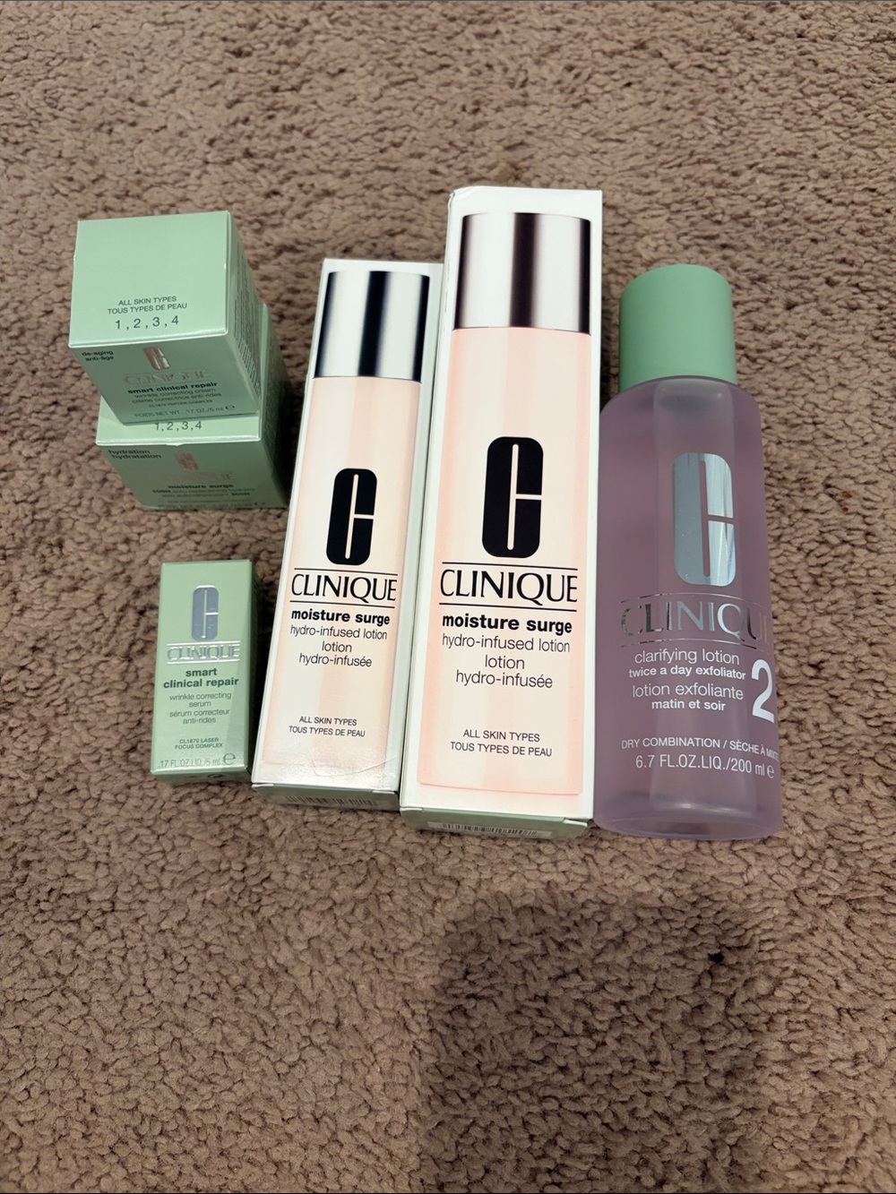 Clinique Moisture Surge & Clarifying Lotion Set and creams all new